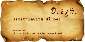 Dimitrievits Ábel névjegykártya