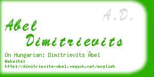 abel dimitrievits business card