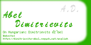 abel dimitrievits business card